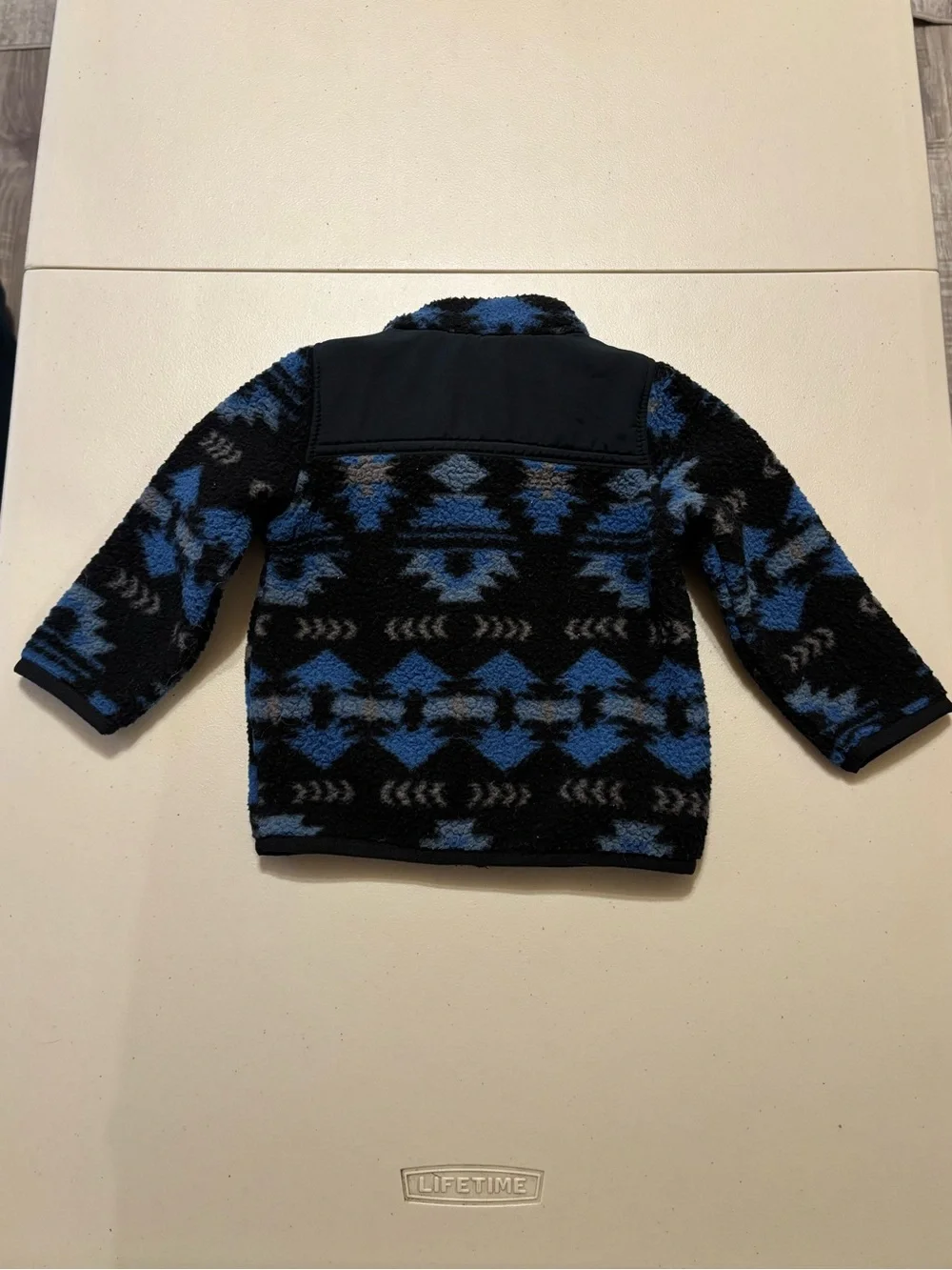 Wrangler Kids Blue & Black Patterned Sherpa Zip Jacket 12 M 0027S